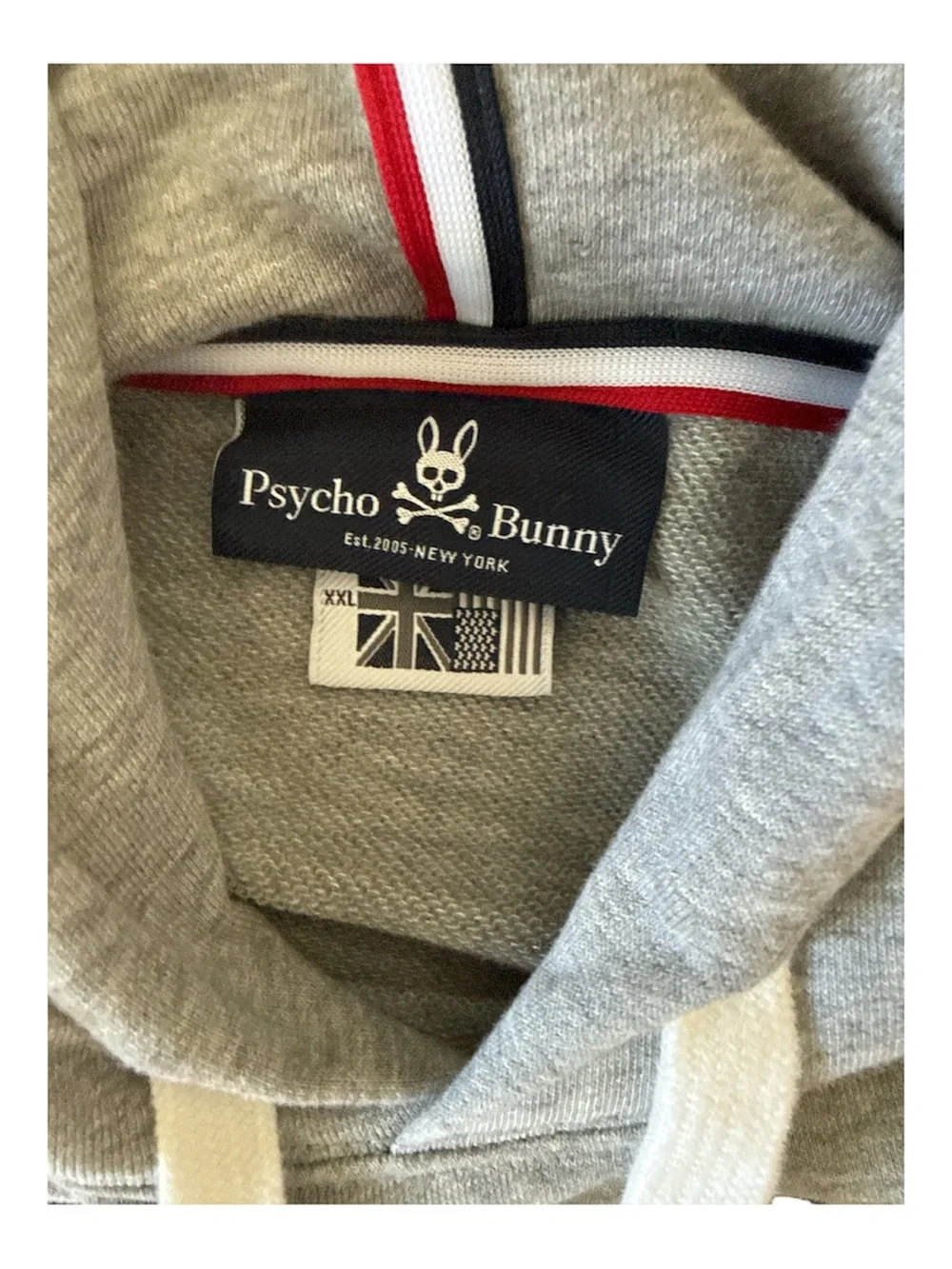 Psycho Bunny Grey Hoodie with Red & Black Bunny Embroidered Logo - Picture 7 of 7